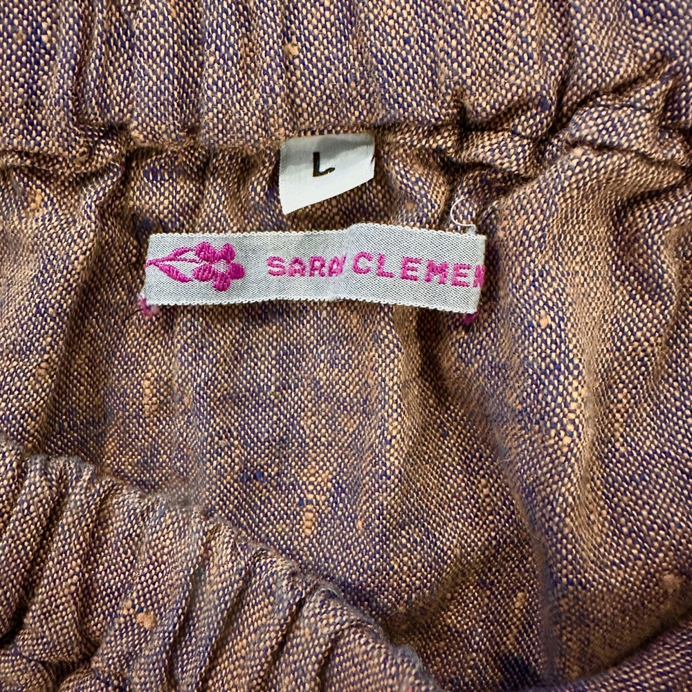 Artsy Sarah Clemens Cottagecore Linen Maxi Skirt ✨Ribbon+Tie Detail. Handmade - Picture 2 of 6